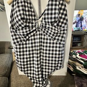 Black and White Checkered Swimsuit